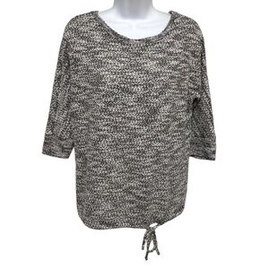 LOFT OUTLET Sweater 3/4 Sleeve Top Cotton Blend Tie Waist Size Small